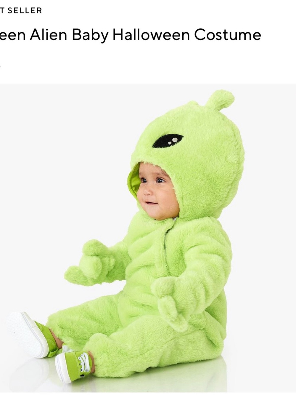 Pottery Barn Kids Green Alien Baby Halloween Costume - Picture 3 of 6